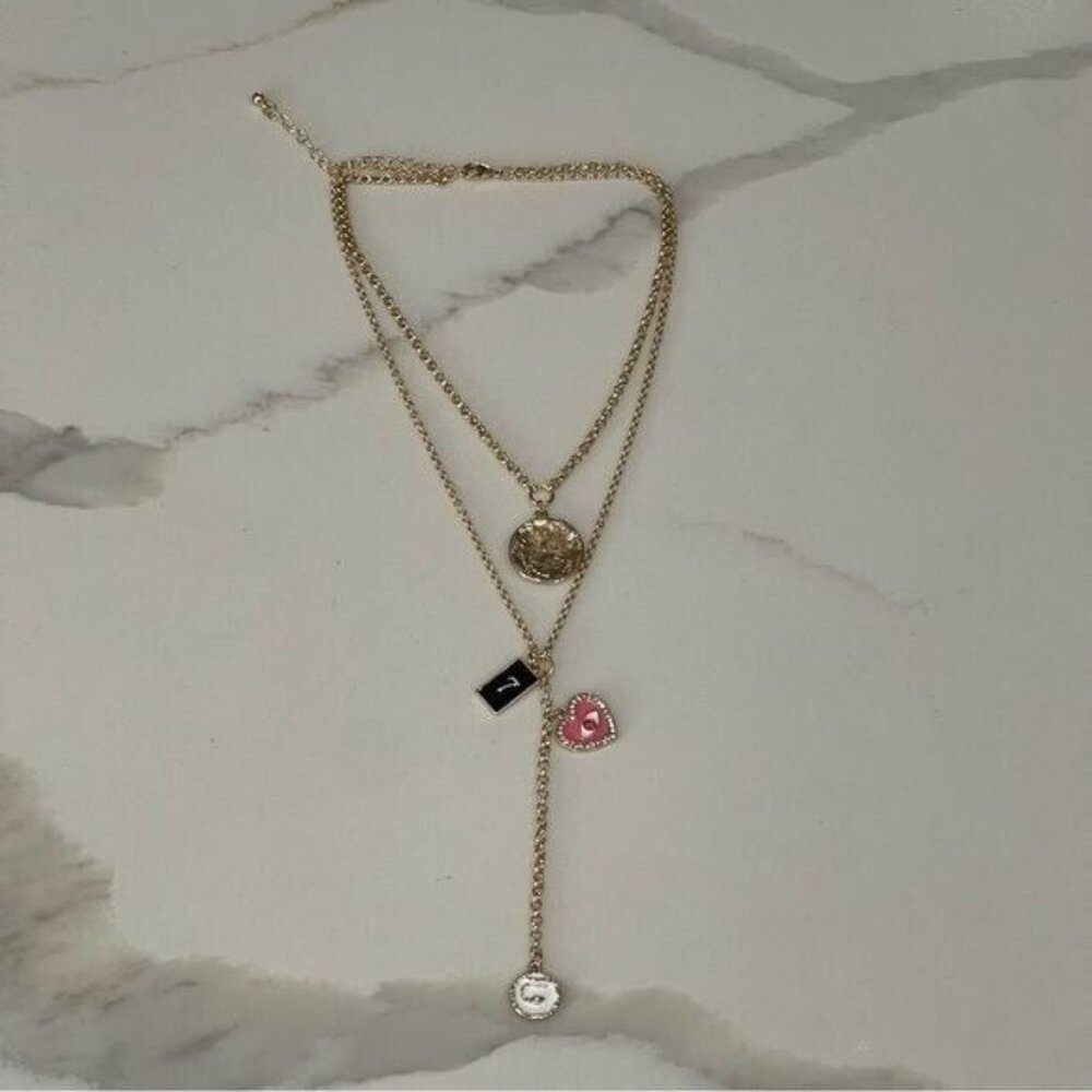 Free Press Gold Tone Luck Charm Layering Necklace